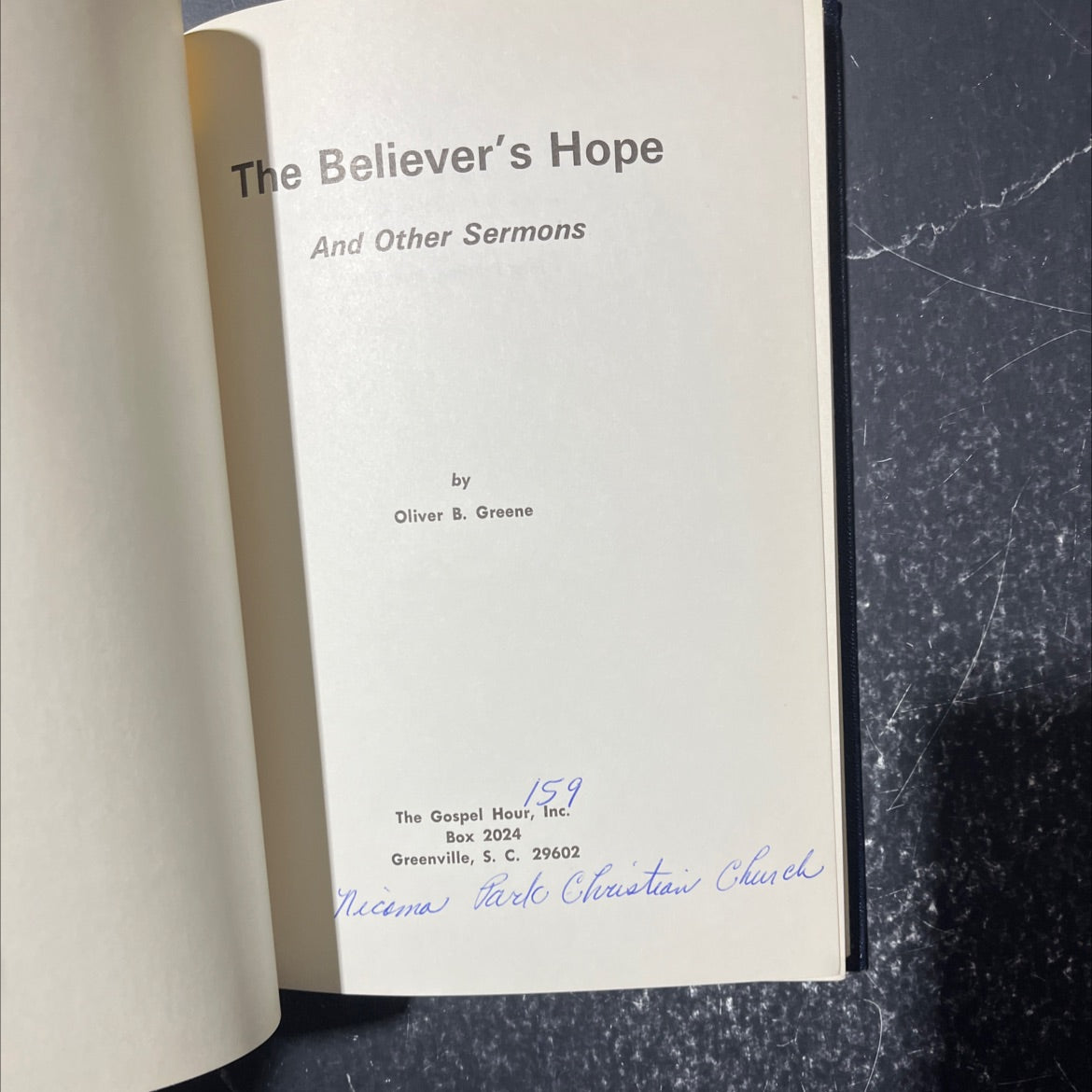 the believer's hope and other sermons book, by oliver b. greene, 1966 Hardcover image 2