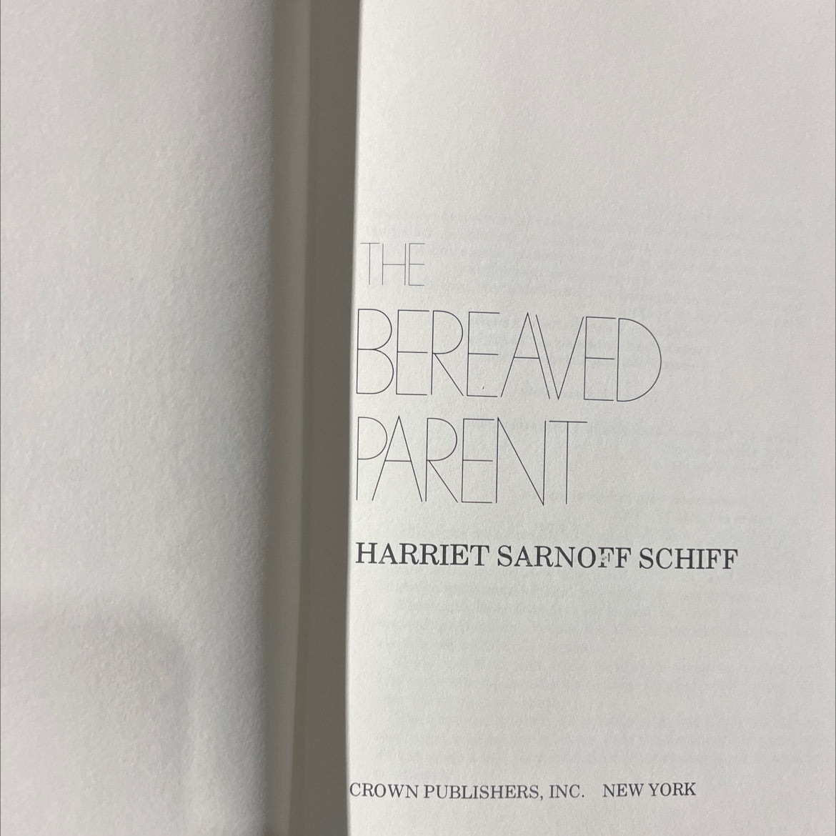 the bereaved parent book, by harriet sarnoff schiff, 1977 Hardcover image 2