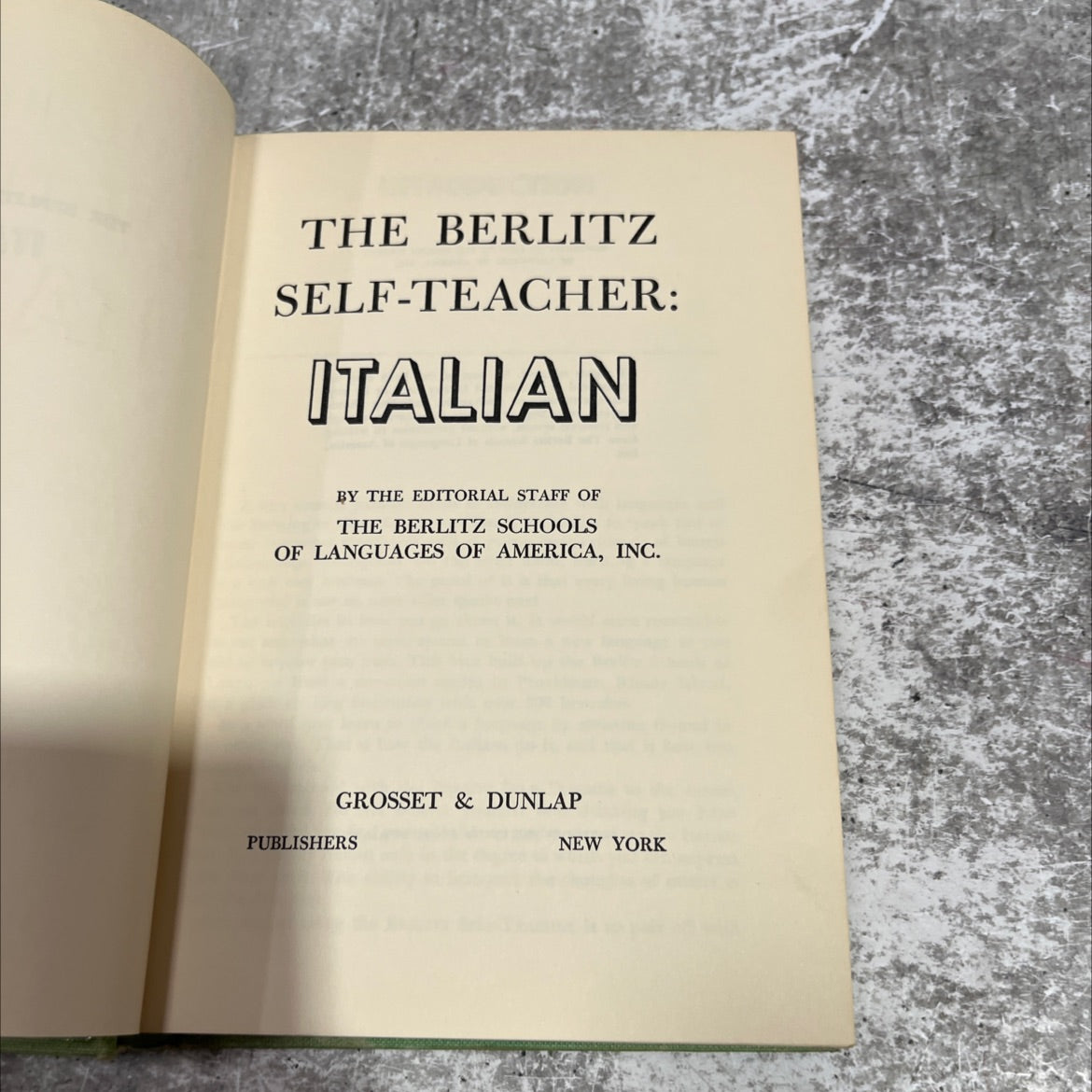 the berlitz self-teacher: italian book, by editorial staff of the berlitz schools of languages of america, inc., 1950 image 2