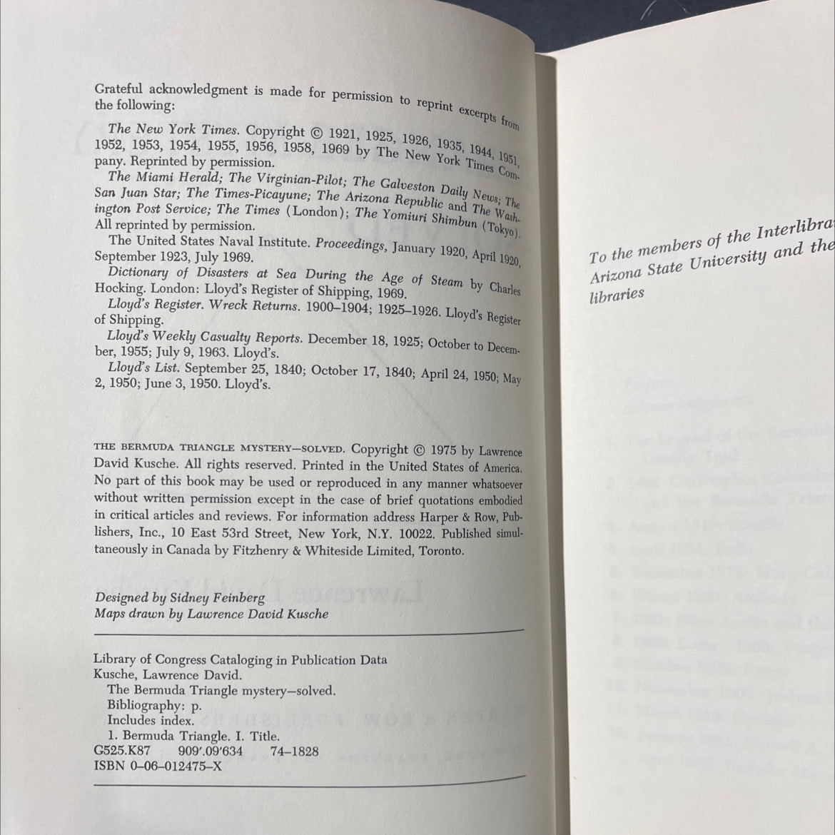 the bermuda triangle mystery - solved book, by lawrence david kusche, 1975 Hardcover image 3