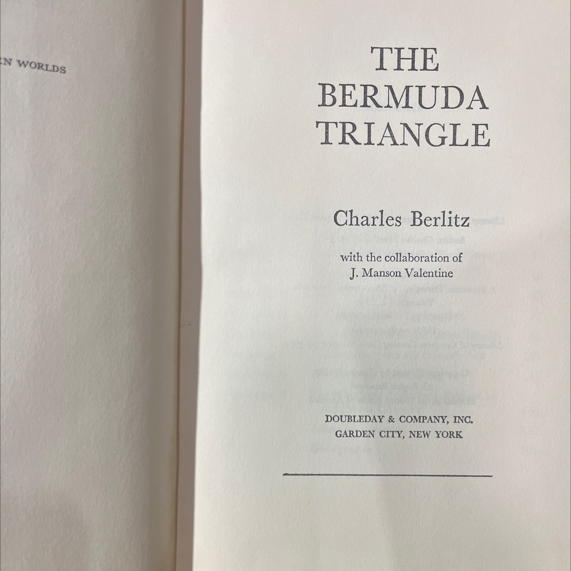 the bermuda triangle book, by Charles Berlitz, 1974 Hardcover image 2