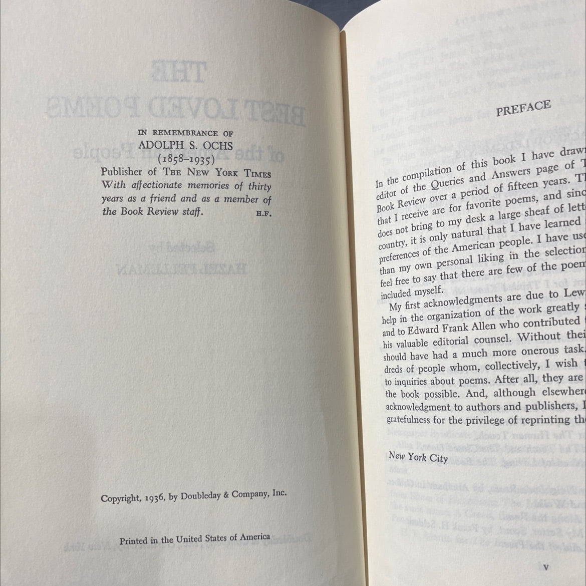 the best loved poems of the american people book, by hazel felleman, 1936 Hardcover image 3