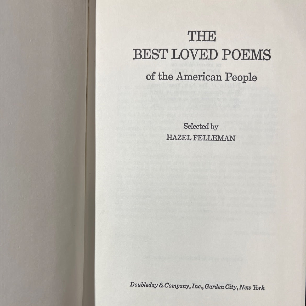 the best loved poems of the american people book, by hazel felleman, 1936 Hardcover image 2