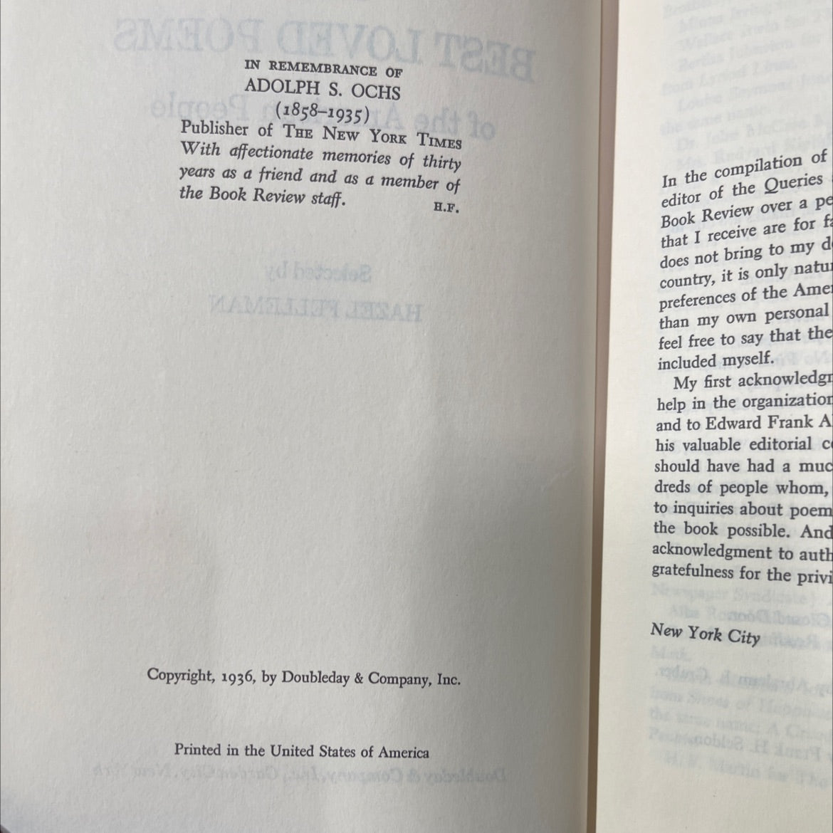 the best loved poems of the american people book, by hazel felleman, 1936 Hardcover image 3