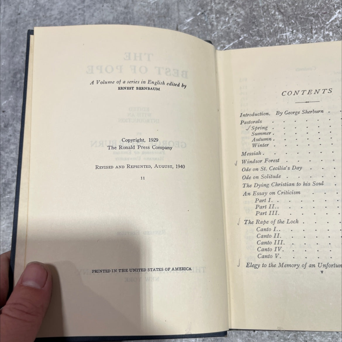 the best of pope book, by alexander pope, 1940 Hardcover image 3