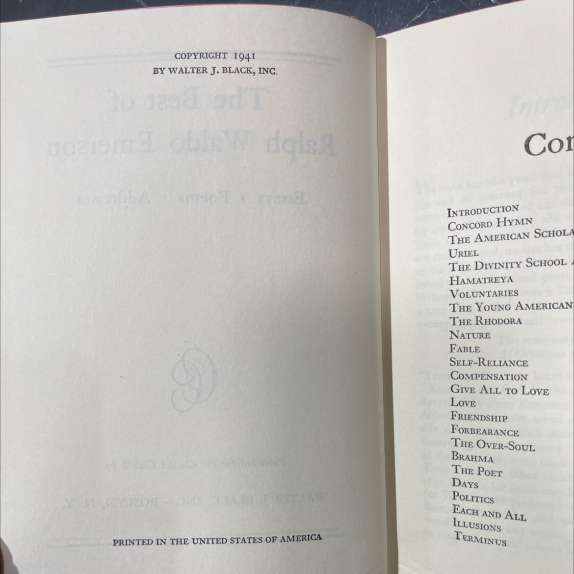 the best of ralph waldo emerson essays • poems addresses book, by ralph waldo emerson, 1941 Hardcover image 3