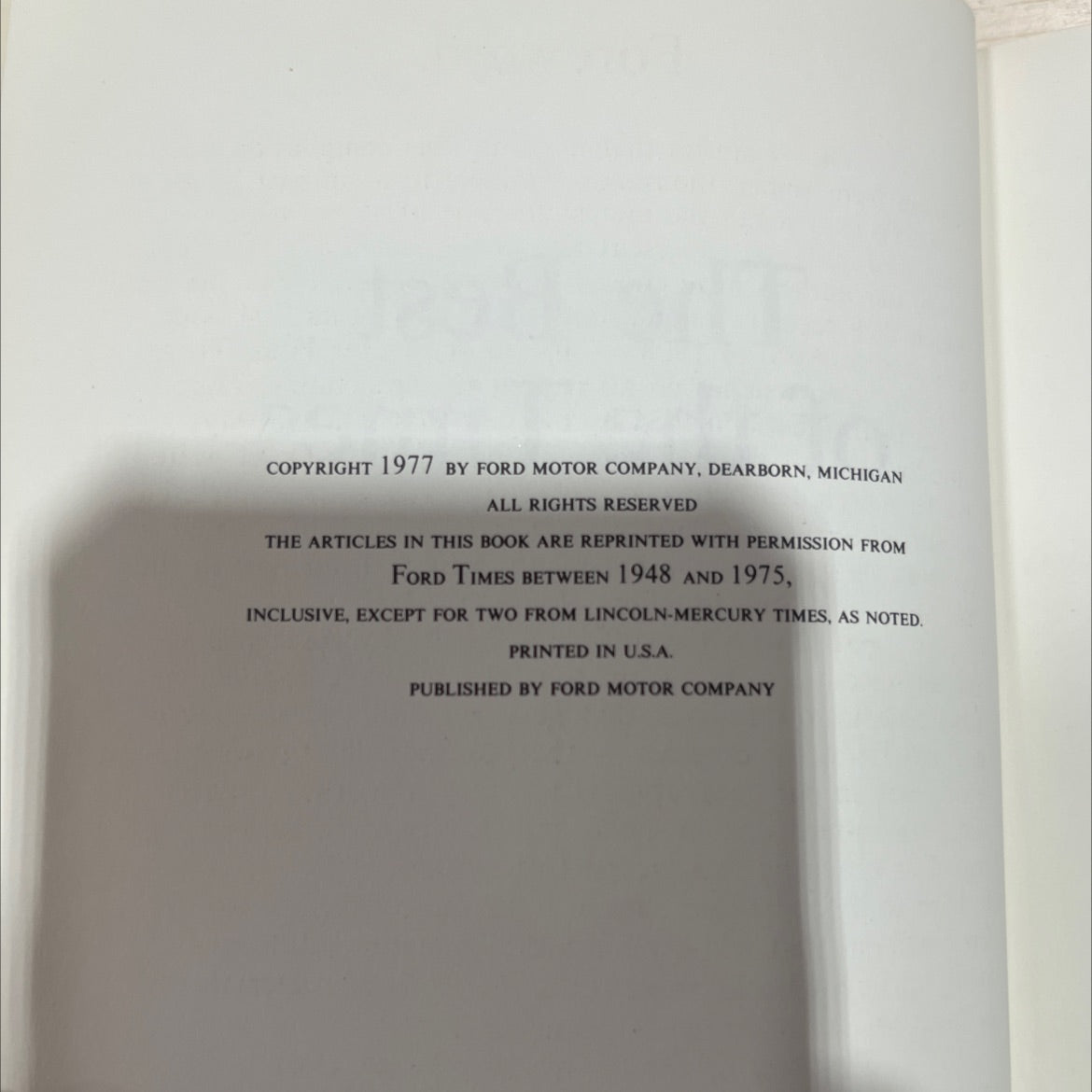the best of the times ford 75th anniversary book, by ford motor company, 1977 Hardcover image 3