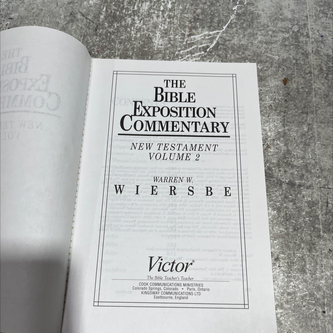 the bible exposition commentary/new testament, volume 2 book, by warren w. wiersbe, 2001 Hardcover image 2