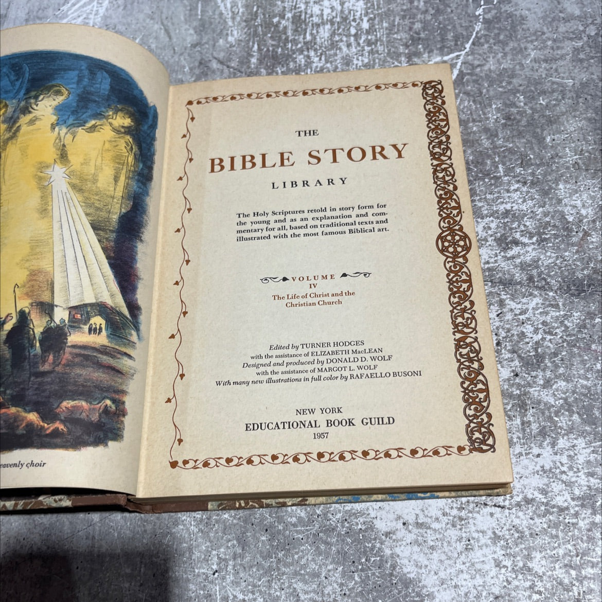 the bible story library volume iv the life of christ and the christian church book, by turner hodges, 1958 Hardcover image 2