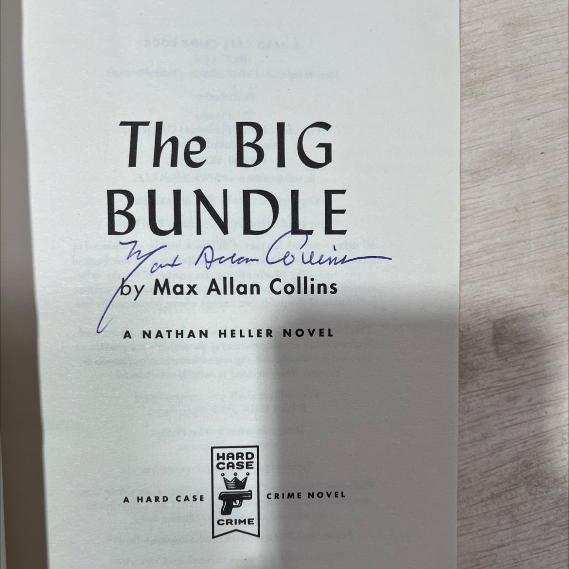SIGNED the big bundle wand dean collins book, by Max Allan Collins, 2022 Hardcover, First Edition image 2