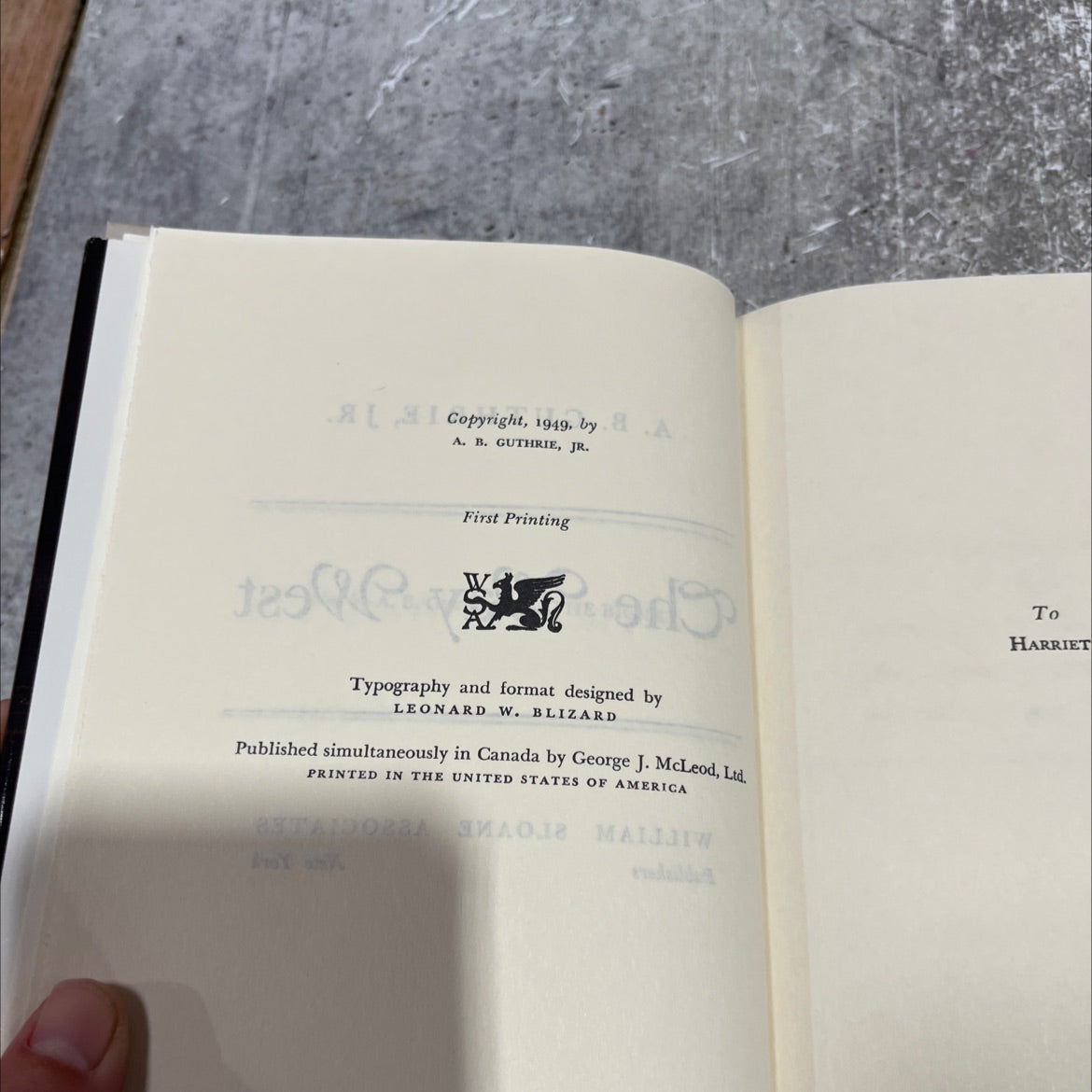 the big sky book, by A. B. Guthrie, Jr., 1949 Hardcover image 3