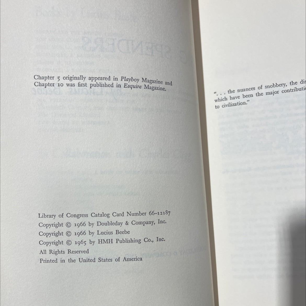 the big spenders book, by Lucius Beebe, 1966 Hardcover image 3