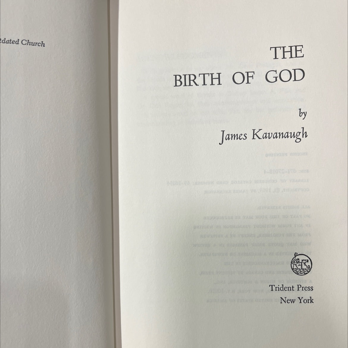 the birth of god book, by james kavanaugh, 2012 Hardcover image 2