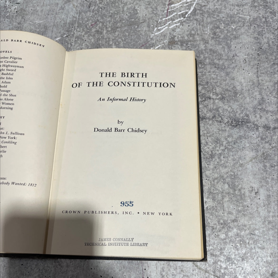 the birth of the constitution an informal history book, by donald barr chidsey, 1964 Hardcover image 2