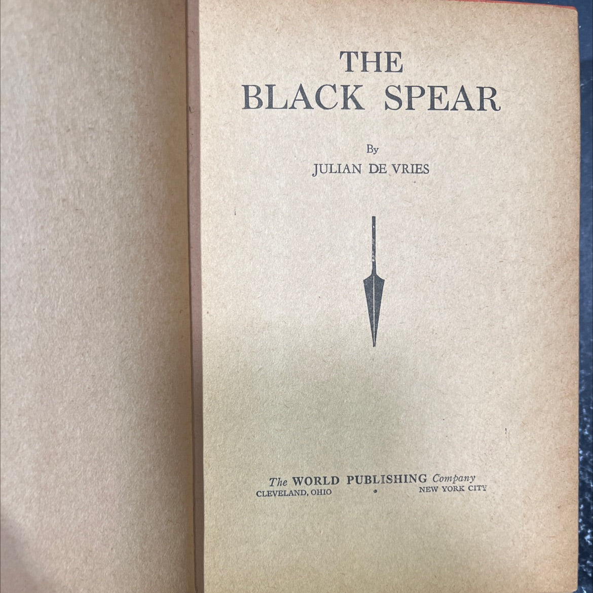 the black spear book, by julian de vries, 1933 Hardcover image 2