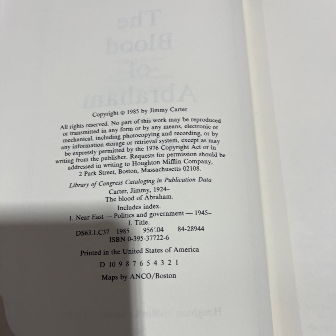 the blood of abraham book, by Jimmy Carter, 1985 Hardcover image 3
