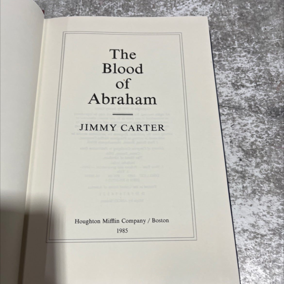 the blood of abraham book, by Jimmy Carter, 1985 Hardcover image 2