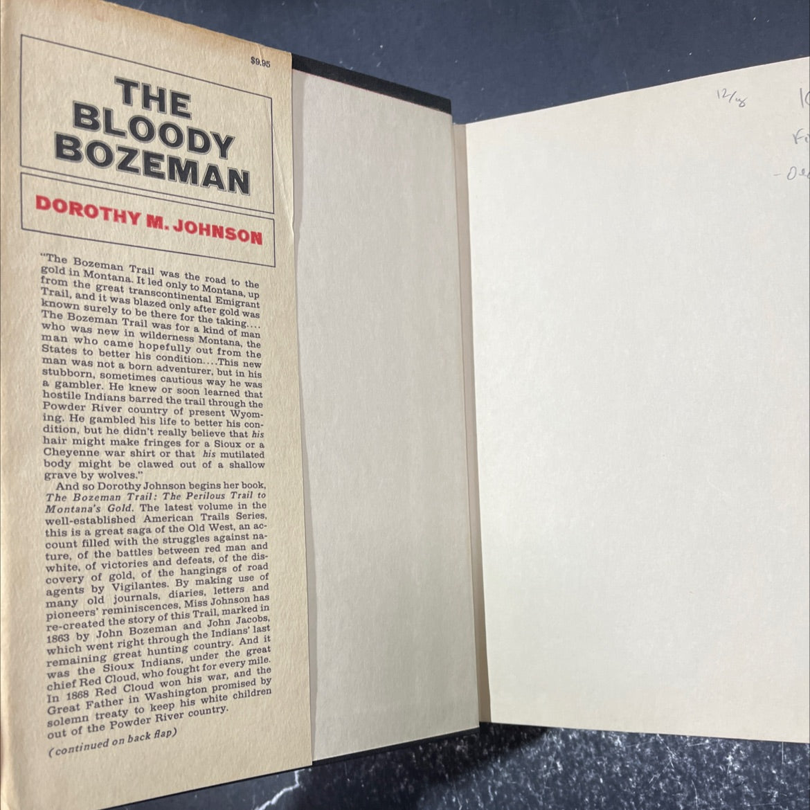 the bloody bozeman book, by Dorothy M. Johnson, 1971 Hardcover image 4