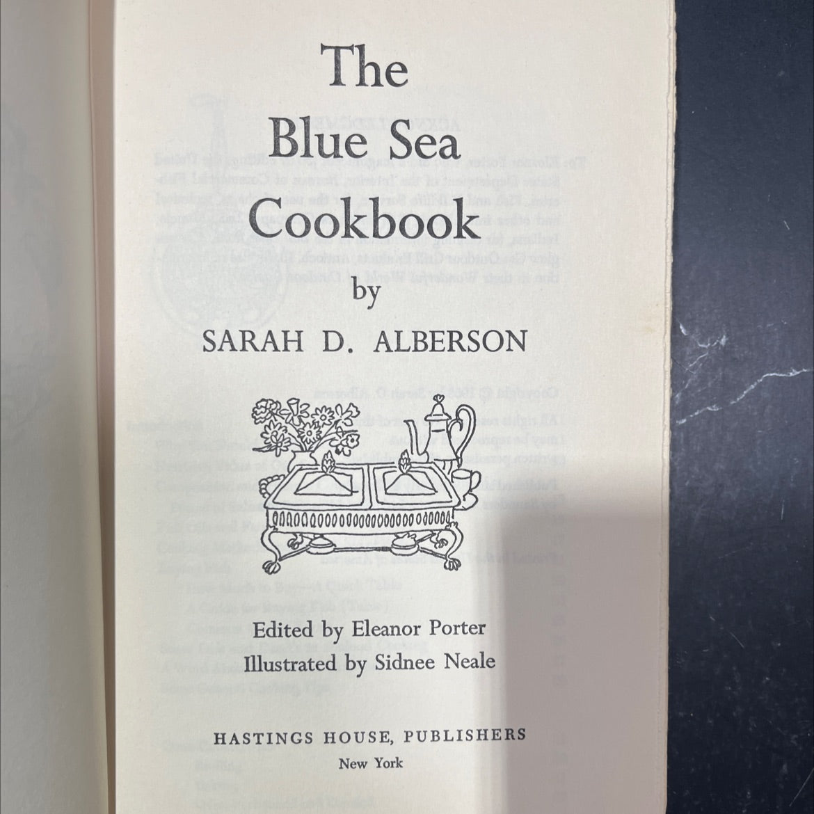 the blue sea cookbook book, by sarah d. alberson, 1968 Hardcover image 2