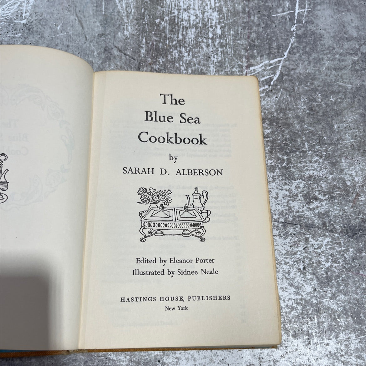 the blue sea cookbook book, by sarah d. alberson, 1968 Hardcover image 2