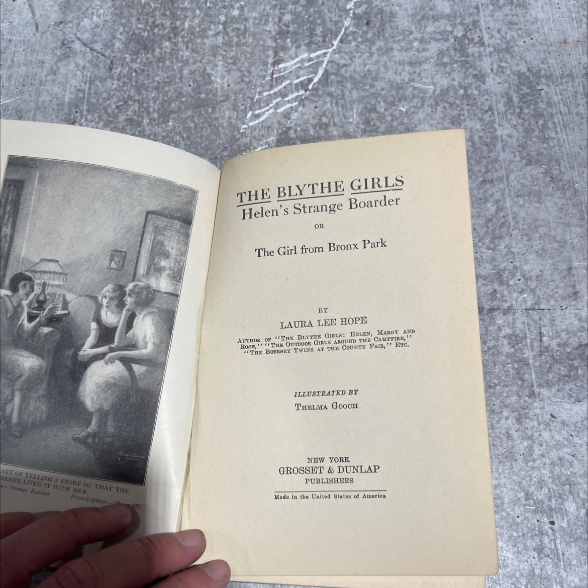 the blythe girls: helen's strange boarder book, by laura lee hope, 1925 Hardcover image 2