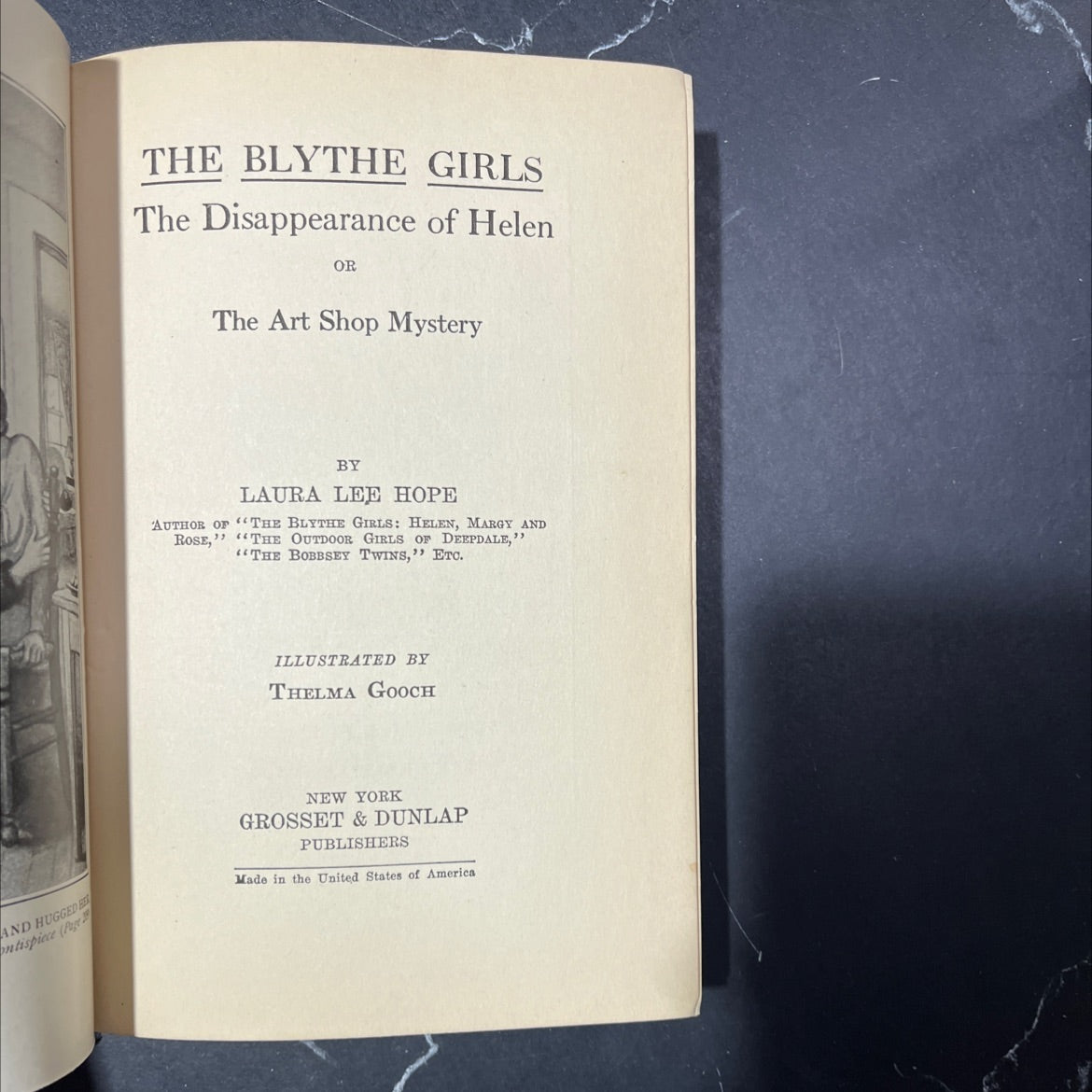 the blythe girls the disappearance of helen or the art shop mystery book, by laura lee hope, 1928 Hardcover image 2