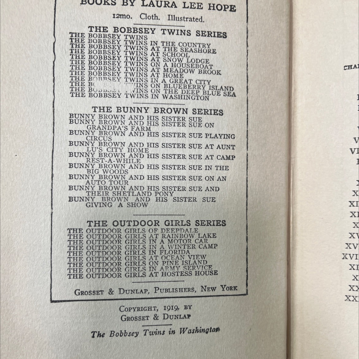 the bobbsey twins in washington book, by laura lee hope, 1919 Hardcover image 3