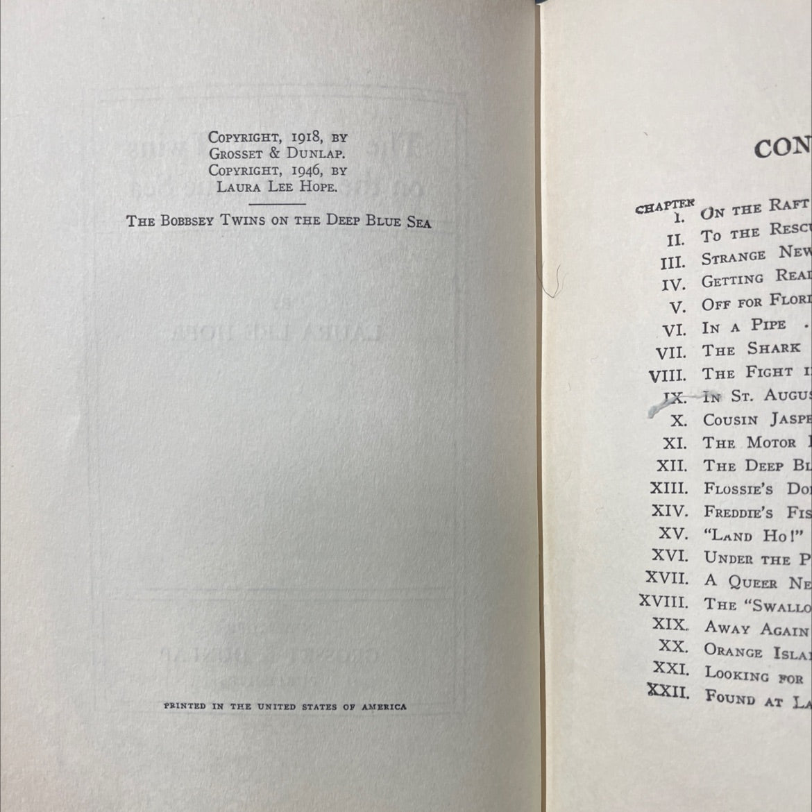 the bobbsey twins on the deep blue sea book, by laura lee hope, 1946 Hardcover image 3