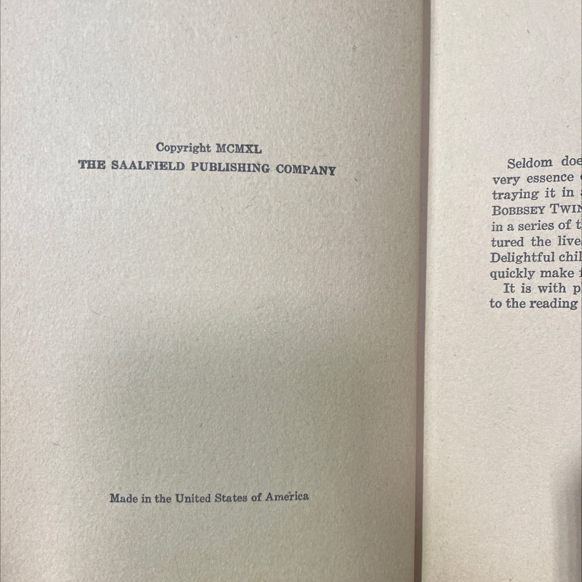 the bobbsey twins or merry days indoors and out book, by laura lee hope, 1940 Hardcover image 3