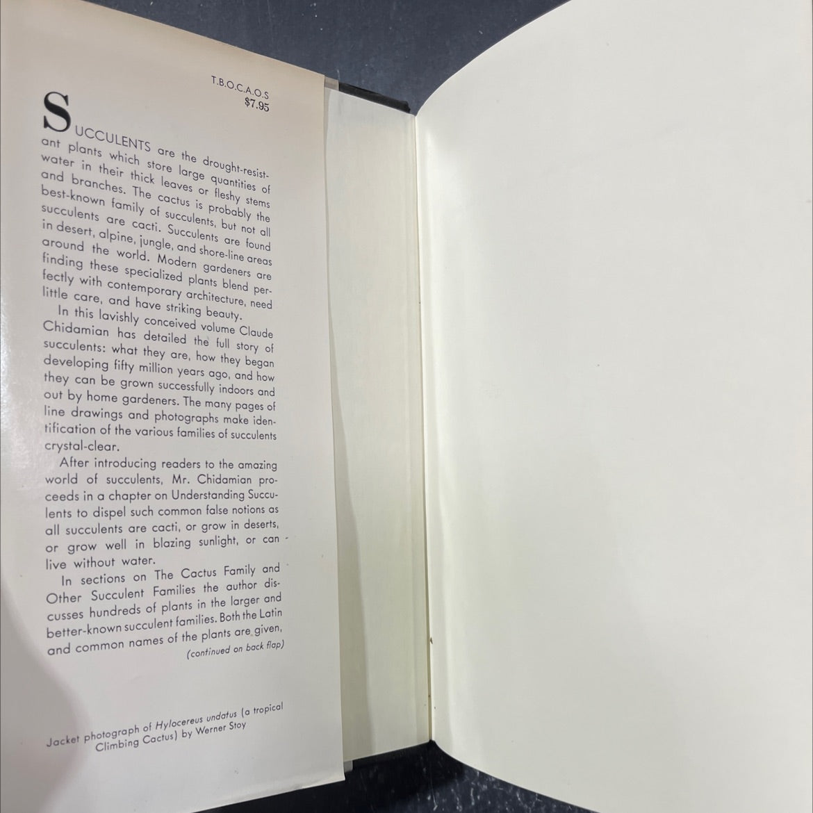 the book of cacti and ther succulents book, by Claude Chidamian, 1958 Hardcover image 4