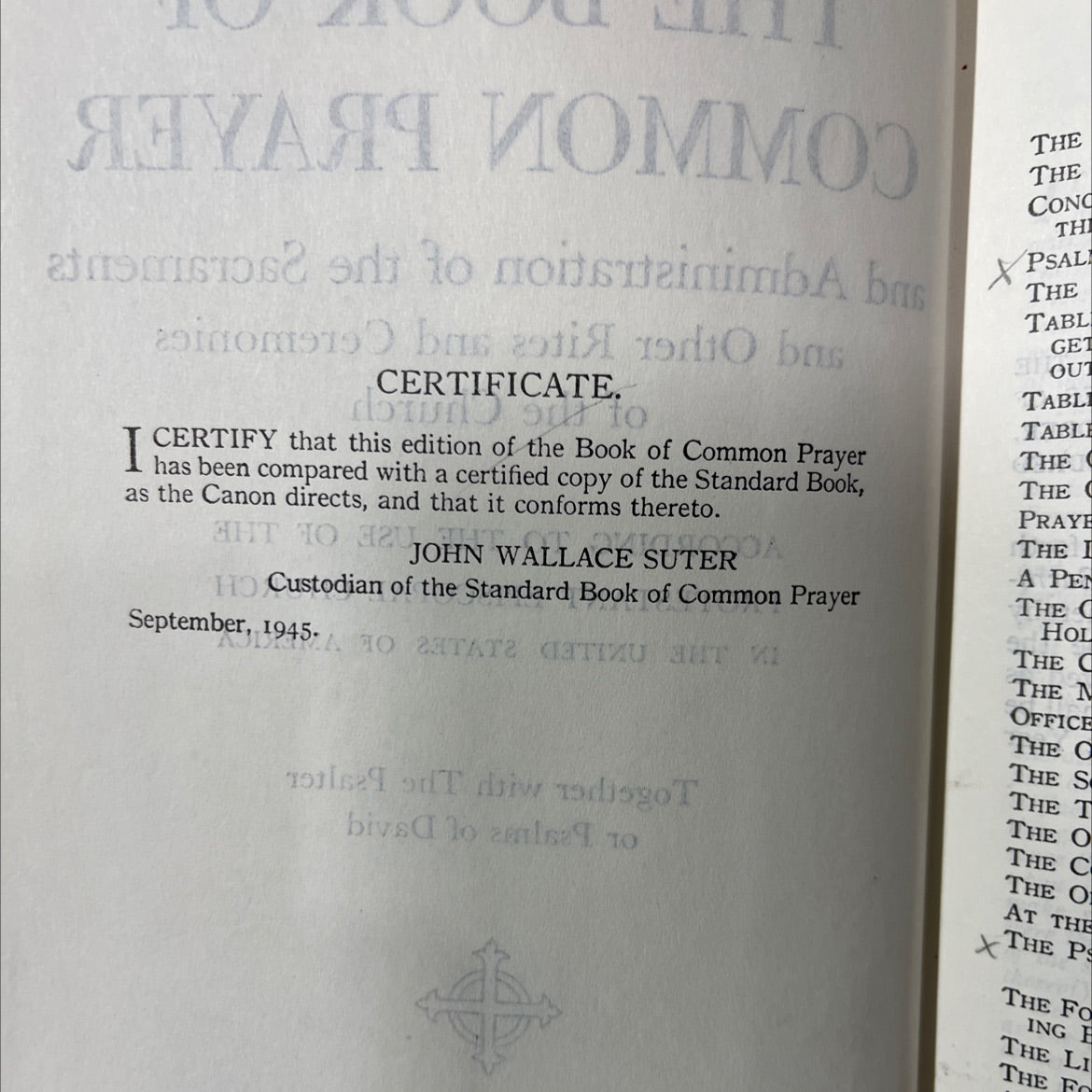 the book of common prayer book, by unknown, 1945 Hardcover image 3