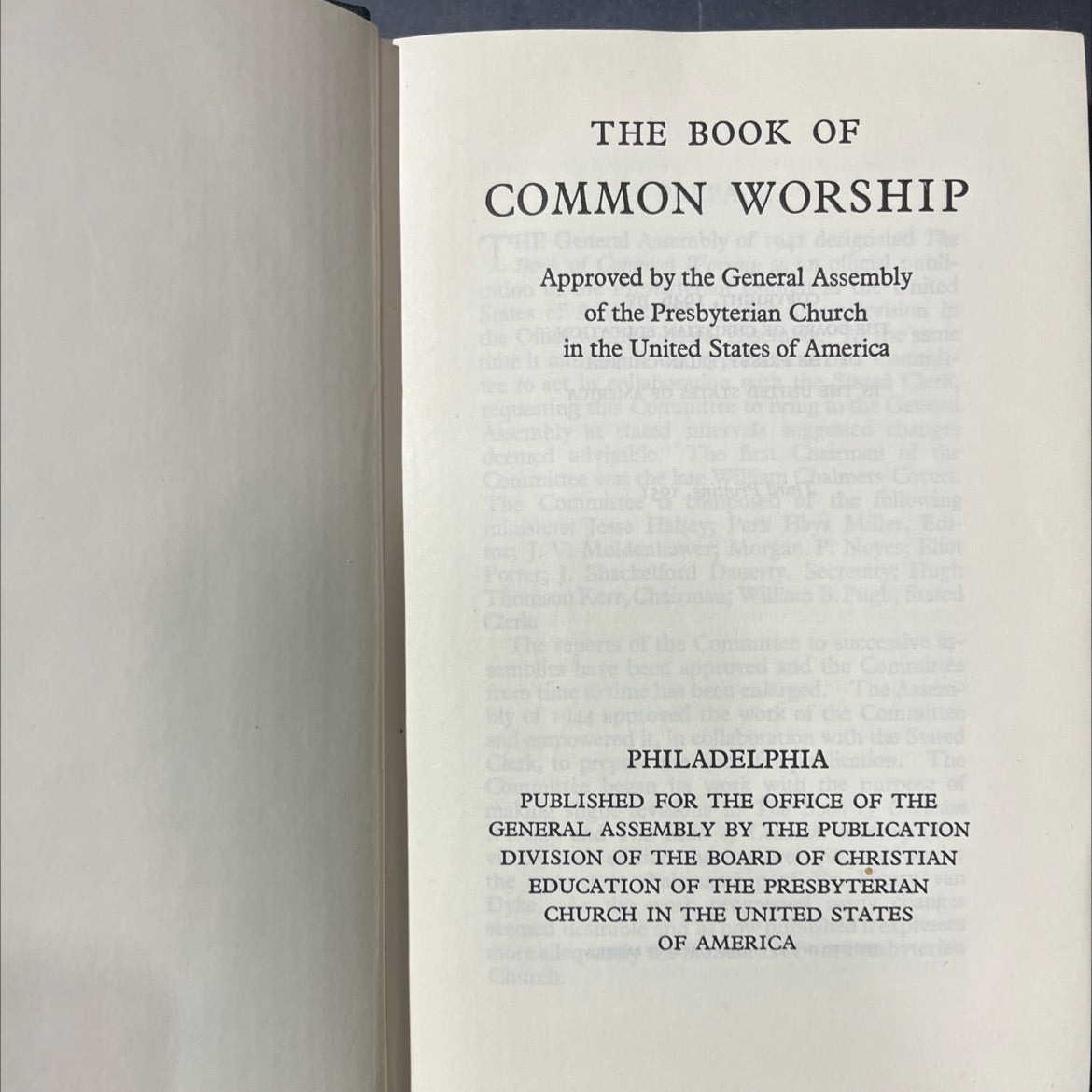 the book of common worship book, by Jesse Halsey, J. V. Moldenhawer, Mor Porter, J. Shackelford, 1946 Hardcover image 2