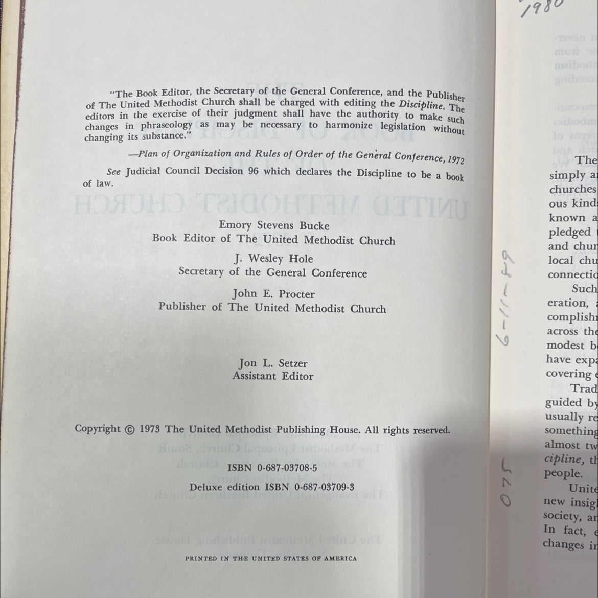 the book of discipline of the united methodist church book, by unknown, 1972 Hardcover image 3