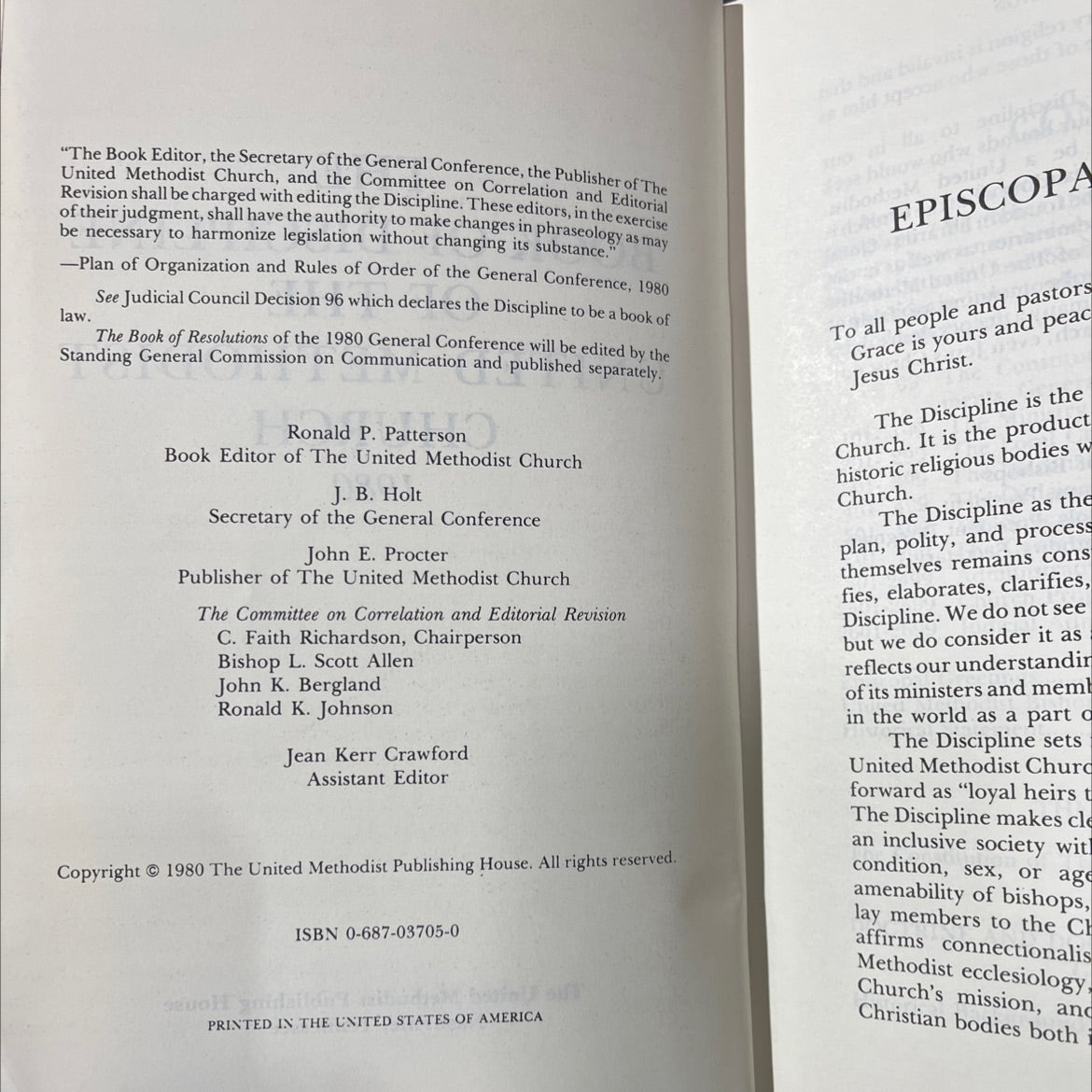 the book of discipline of the united methodist church book, by The United Methodist Church, 1980 Hardcover image 3