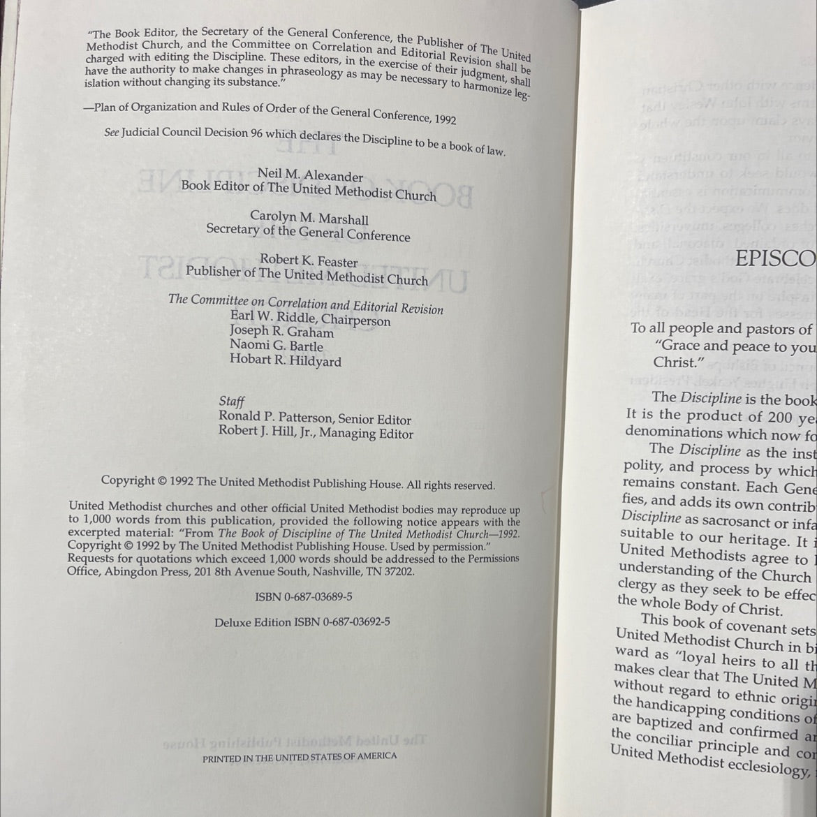 the book of discipline of the united methodist church book, by unknown, 1992 Hardcover image 3