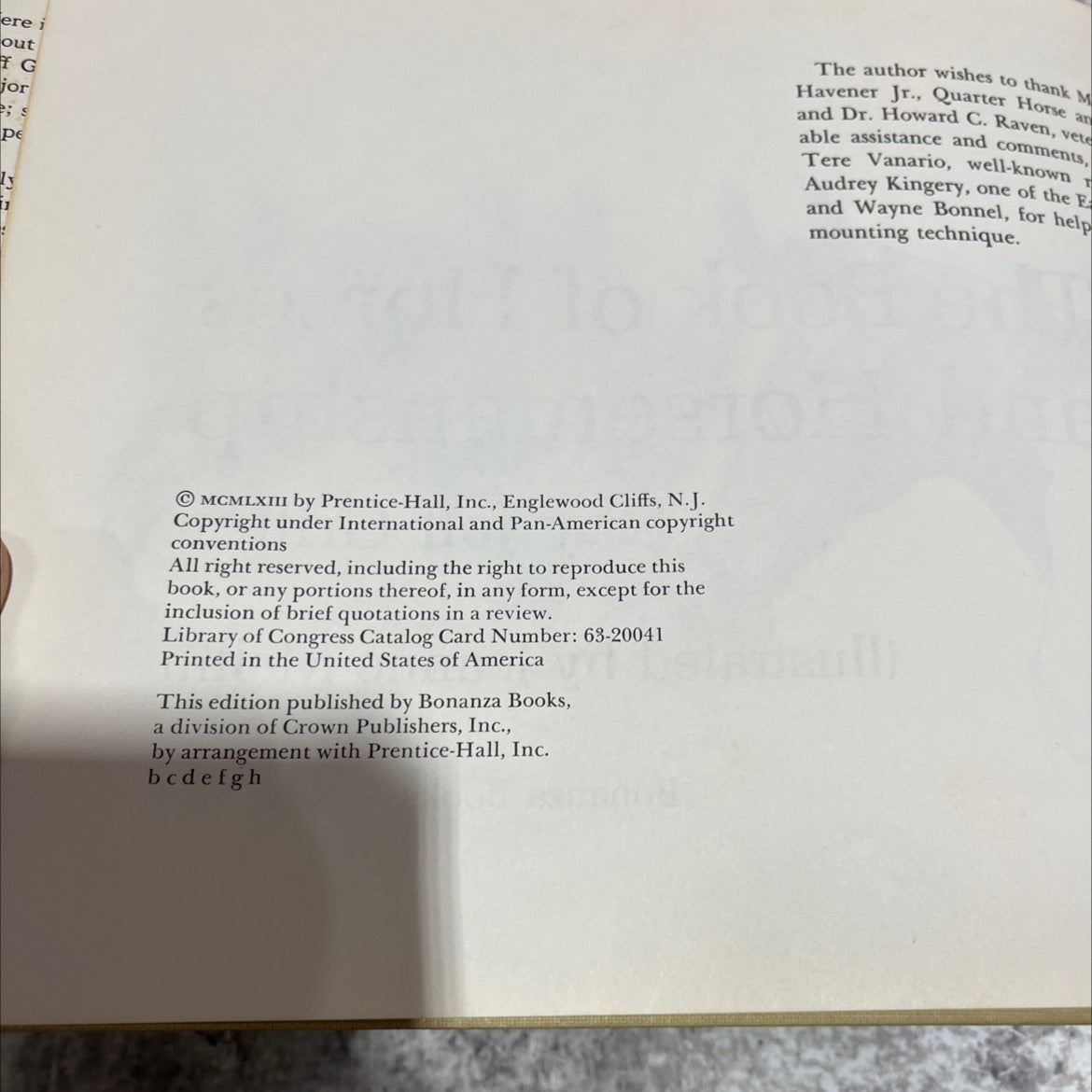 the book of horses and horsemanship book, by Jeff Griffen, 1963 Hardcover image 3
