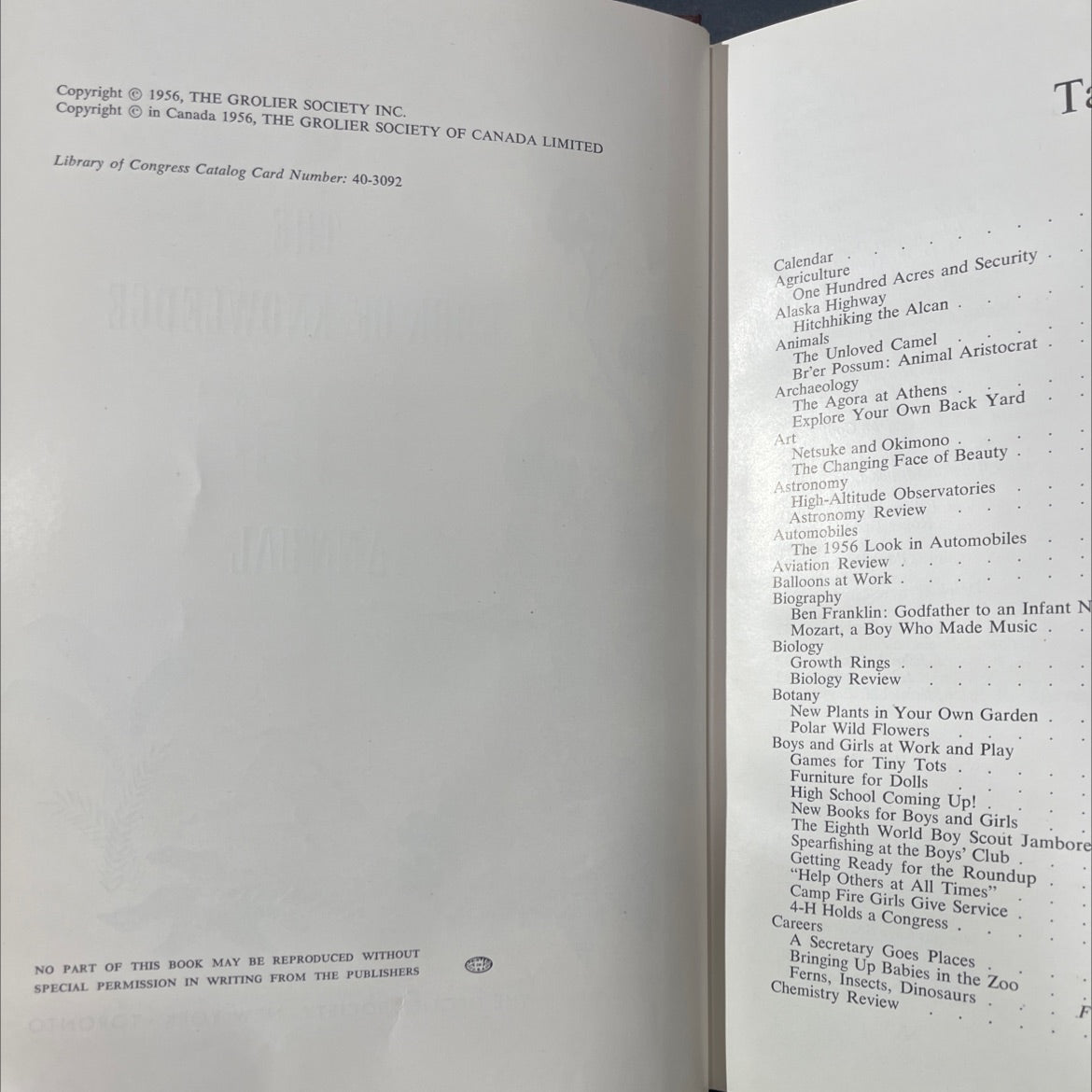 the book of knowledge 1956 annual book, by unknown, 1956 Hardcover image 3