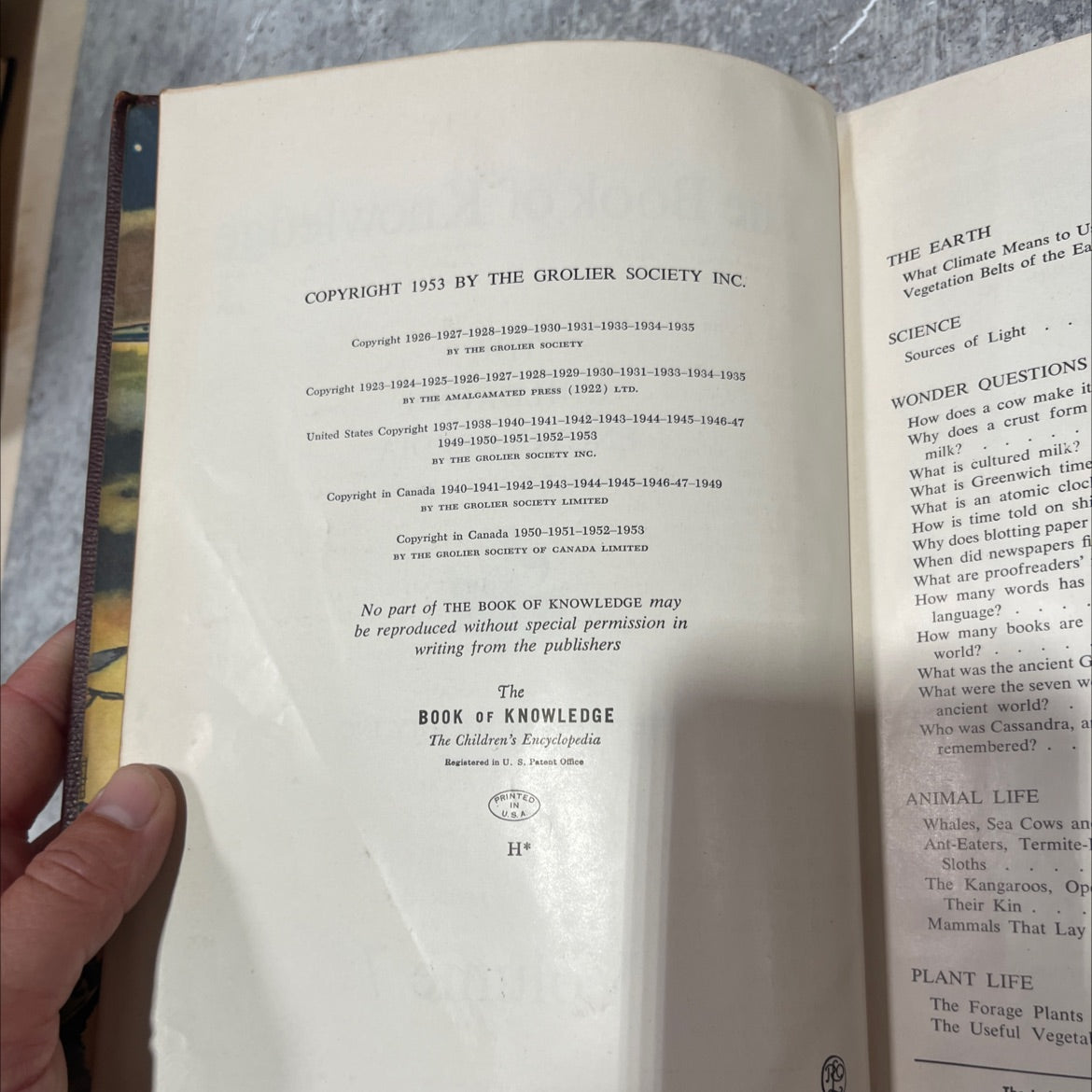 the book of knowledge the children's encyclopedia book, by e. v. mcloughlin, 1953 Hardcover image 3