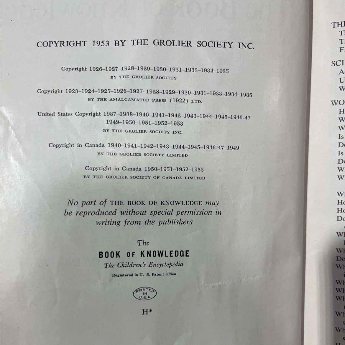 the book of knowledge the children's encyclopedia book, by E. V. McLoughlin, 1953 Hardcover image 3