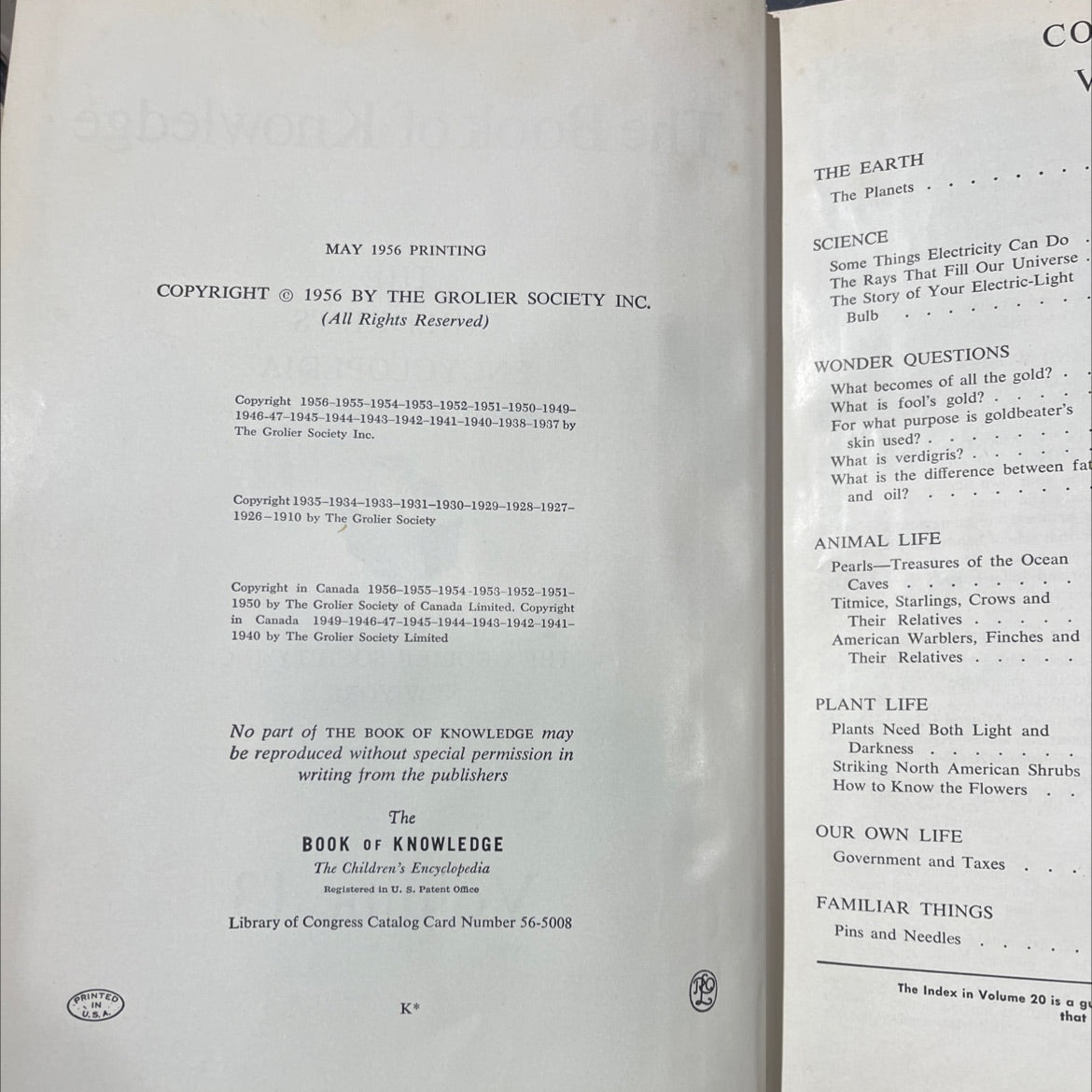the book of knowledge the children's encyclopedia book, by E. V. McLoughlin, 1956 Hardcover image 3
