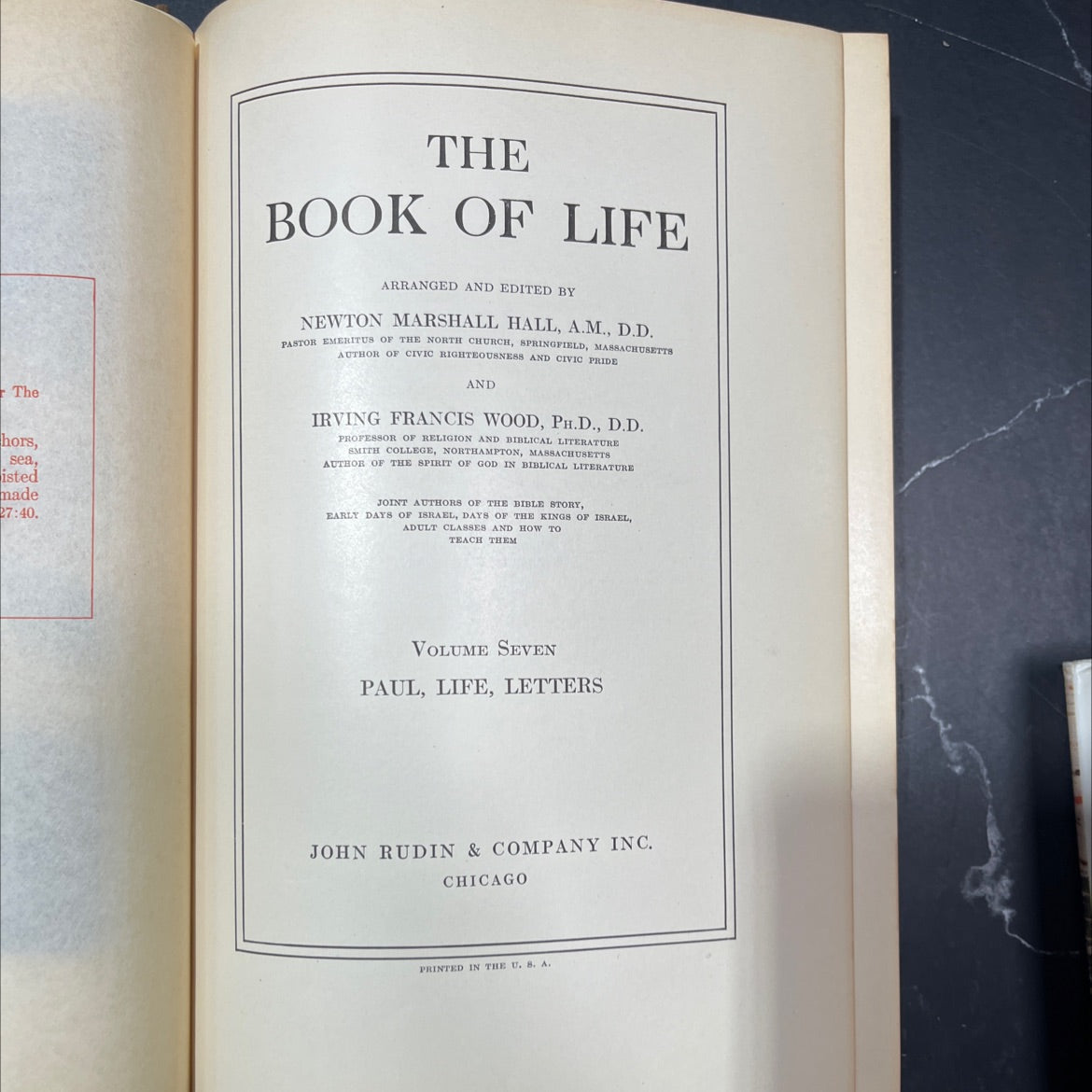 the book of life book, by newton marshall hall, irving francis wood, 1927 Hardcover image 2