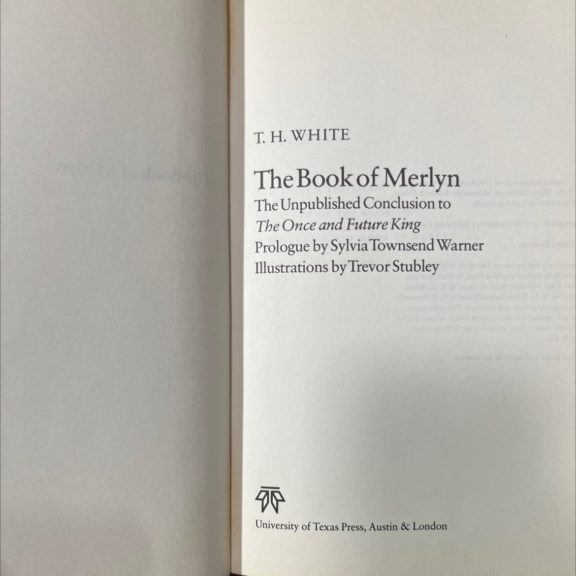 the book of merlyn the unpublished conclusion to the once and future king book, by T. H. White, 1977 Hardcover image 2