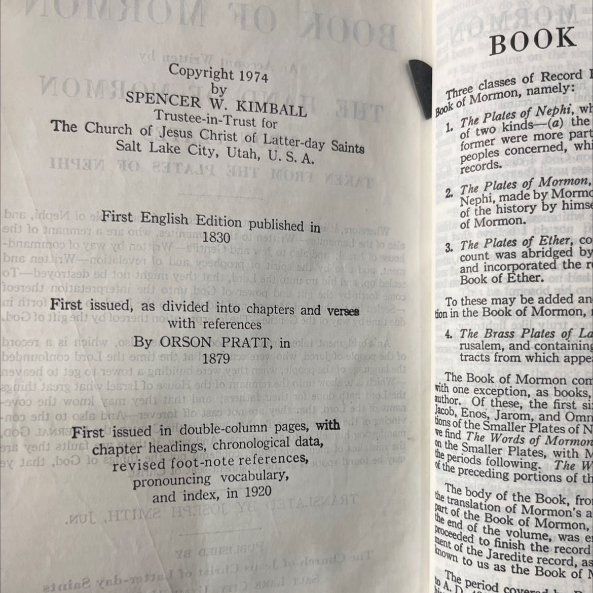 the book of mormon book, by joseph smith, 1976 Leather image 3