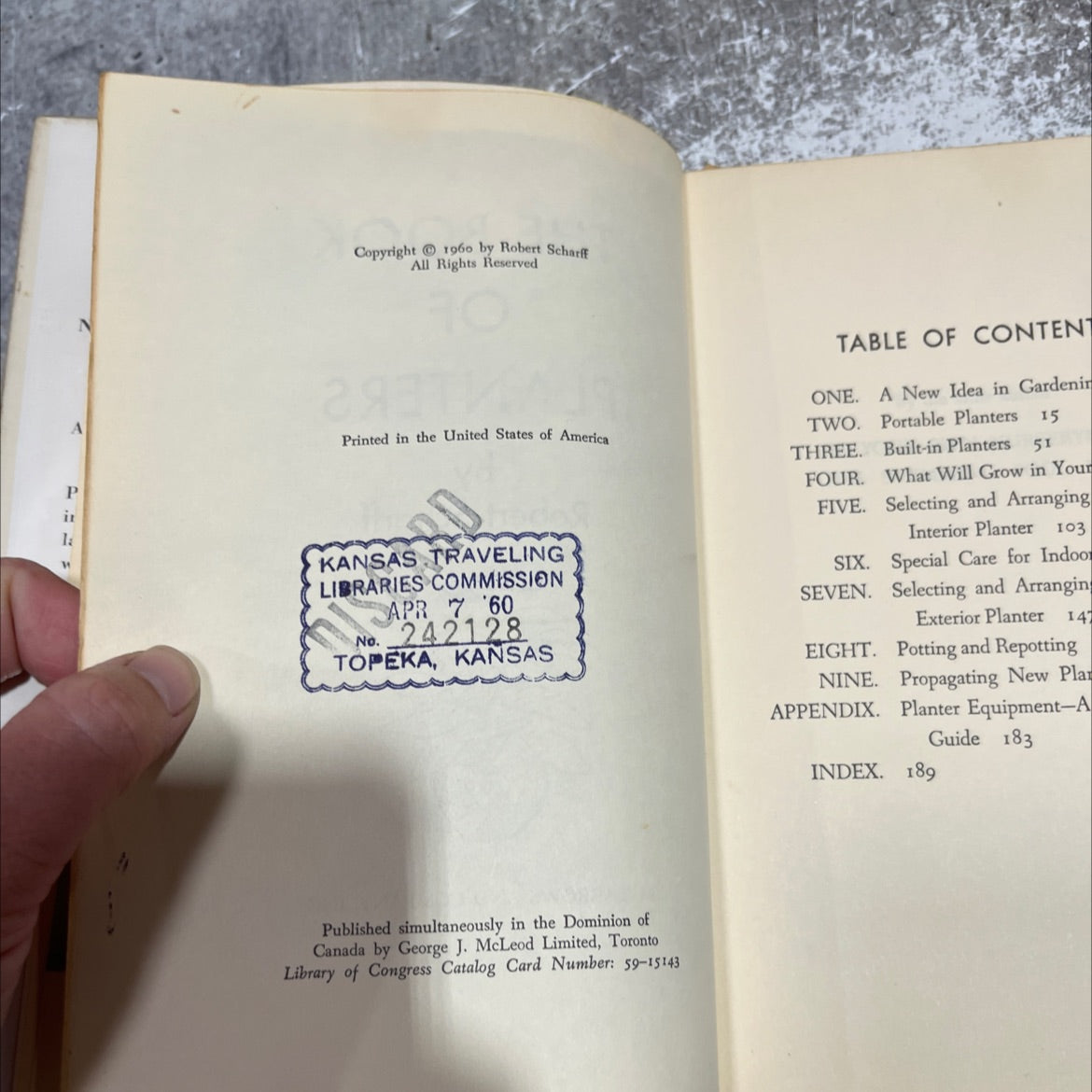 the book of ntents planters book, by Robert Scharff, 1960 Hardcover image 3