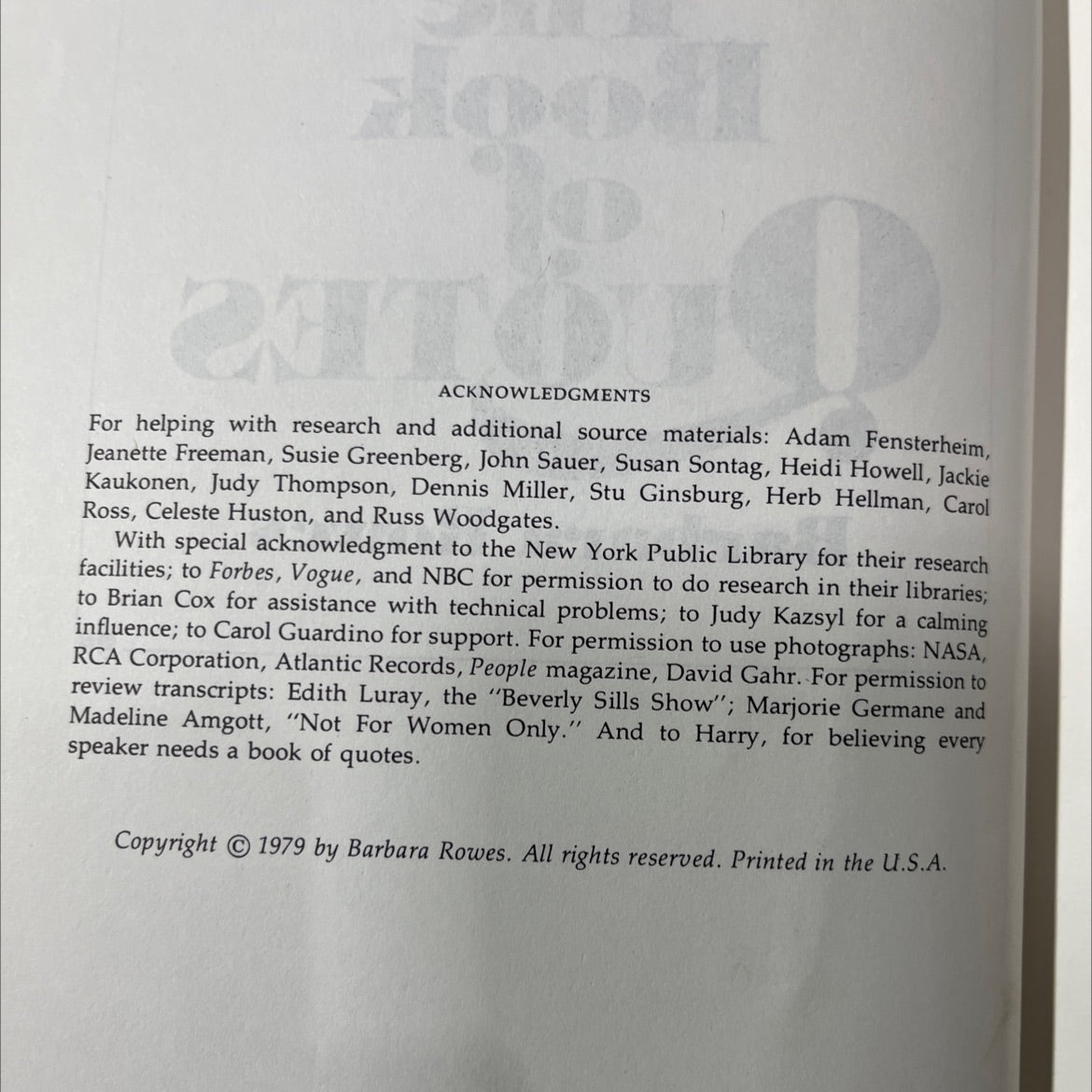 the book of quotes book, by Barbara Rowes, 1979 Hardcover image 3