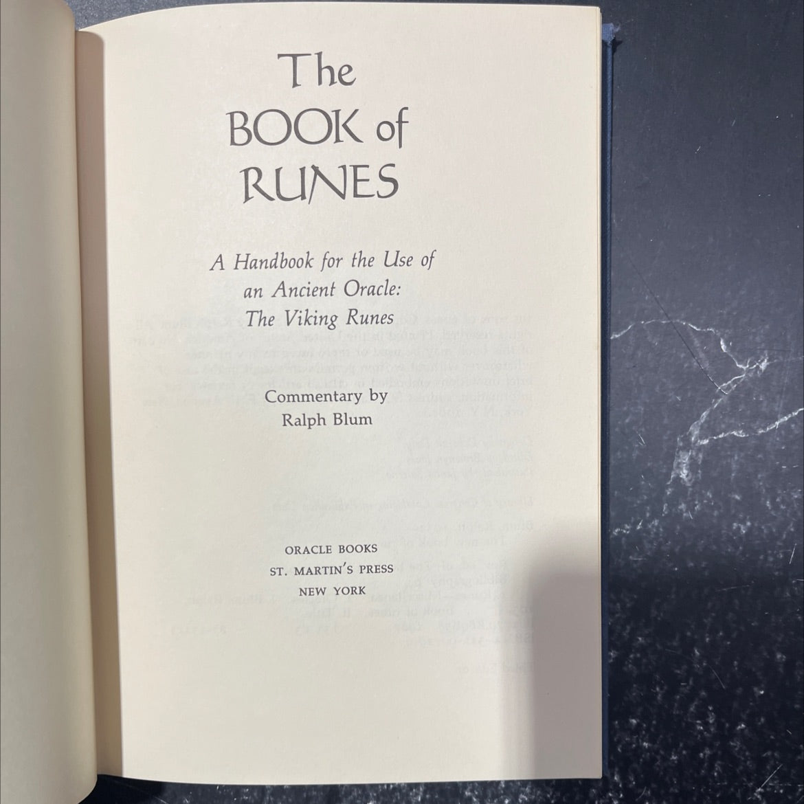 SIGNED the book of runes book, by Ralph Blum, 1987 Hardcover, Rare, Vintage image 2