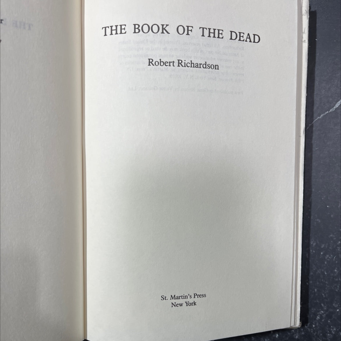 the book of the dead book, by Robert Richardson, 1989 Hardcover image 2