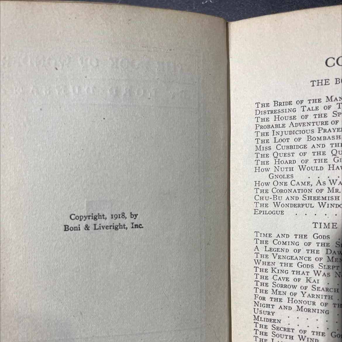 the book of wonder book, by lord dunsany, 1918 Leather, First Edition, Rare, Antique image 3