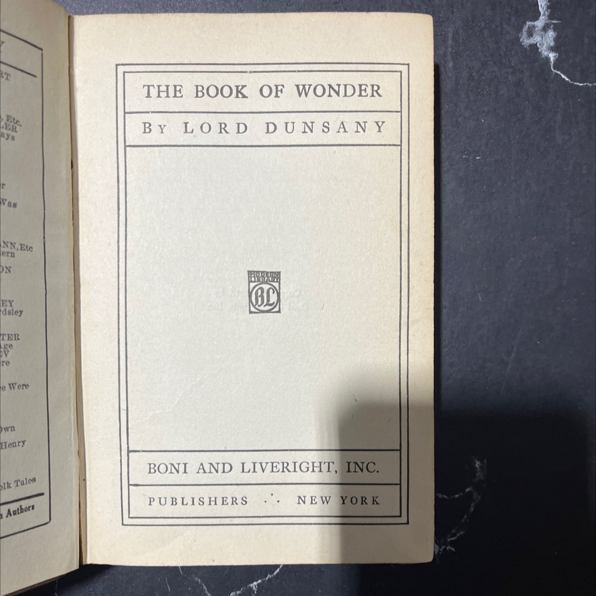 the book of wonder book, by lord dunsany, 1918 Leather, First Edition, Rare, Antique image 2