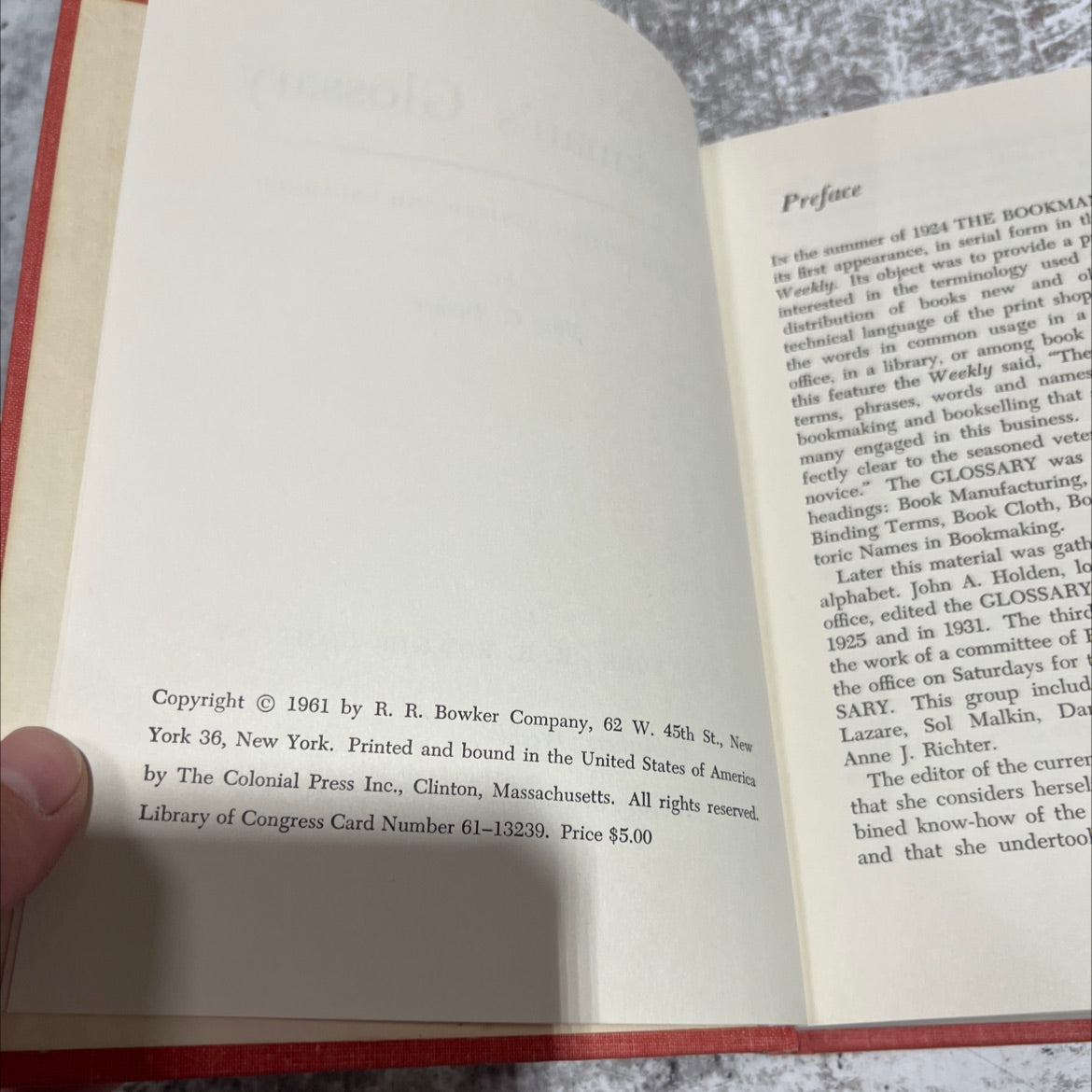 the bookman's glossary book, by Mary C. Turner, 1961 Hardcover image 3
